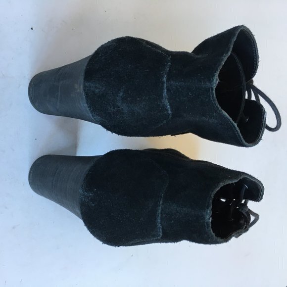 Franco Sarto ‘Wenda’ Black Soft Suede Leather Lace-Up Ankle Booties Womens Sz 10 - Picture 7 of 8